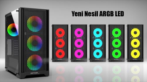 En ucuz EMPOUSA EMG-17XB 4X120MM FAN RGB + Gaming ATX PSU YOK KUMAND VAR